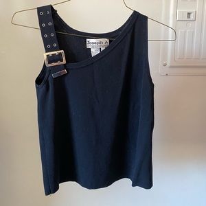 Y2K One shoulder grommet belt top